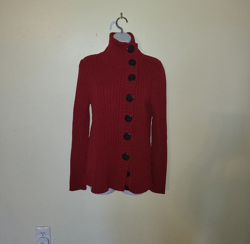 Moda International Red Ribbed Sweater. As Is.